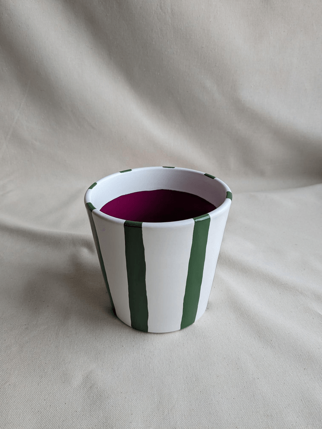 Cache-pot Oxalis - rayures vertes