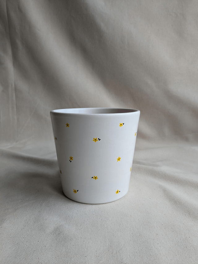 Cache-pot Capucine - fleurs jaunes