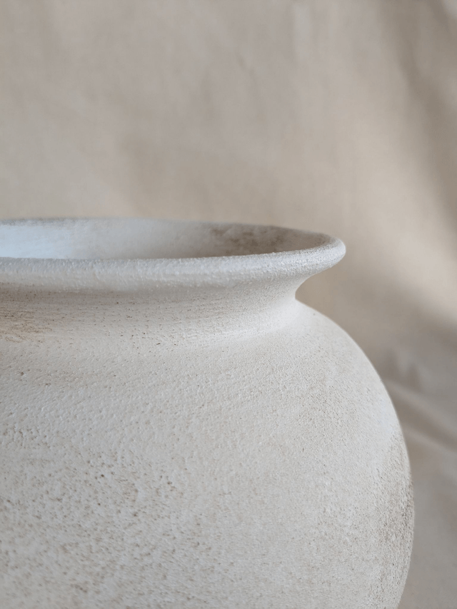 Vase Aria pour fleurs séchées - blanc rustique