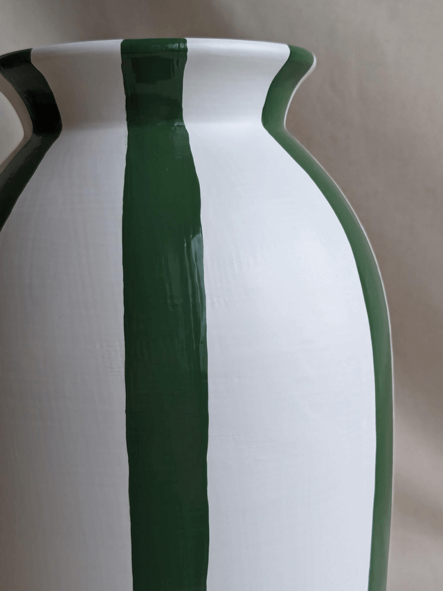 Vase Luna - rayures vertes
