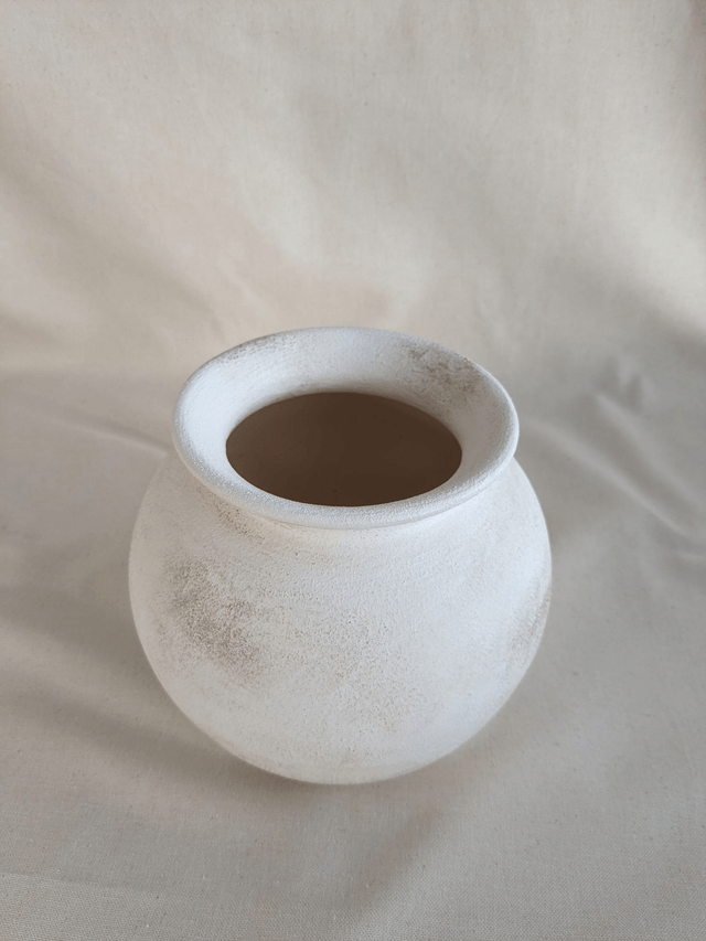 Vase Aria pour fleurs séchées - blanc rustique