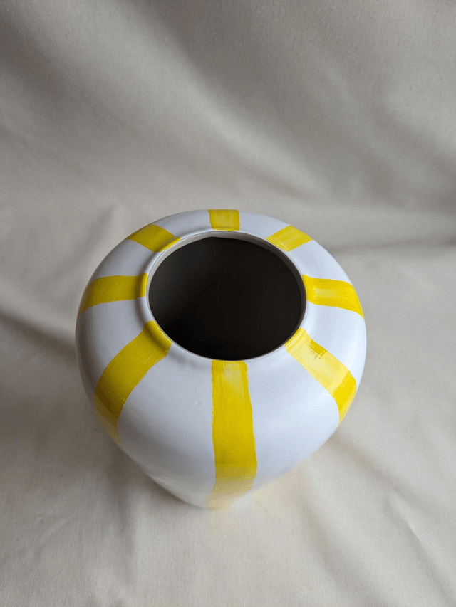 Vase Clémentine - rayures jaunes