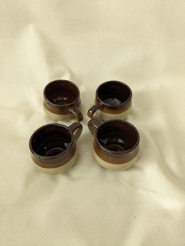4 tasses à café en grès - années 70