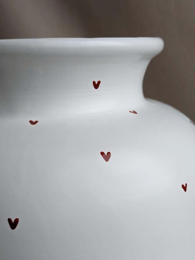 Vase Noémie - cœurs bruns