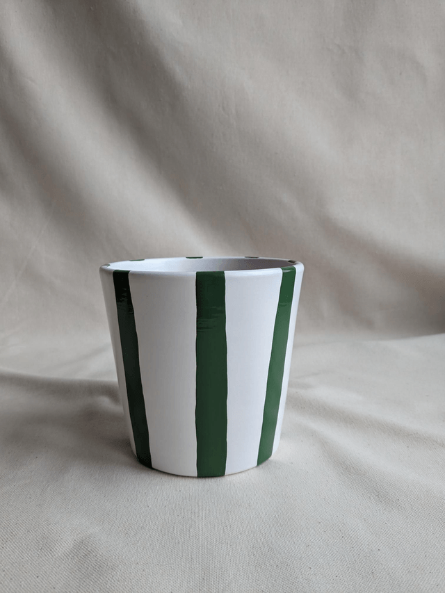 Cache-pot Oxalis - rayures vertes