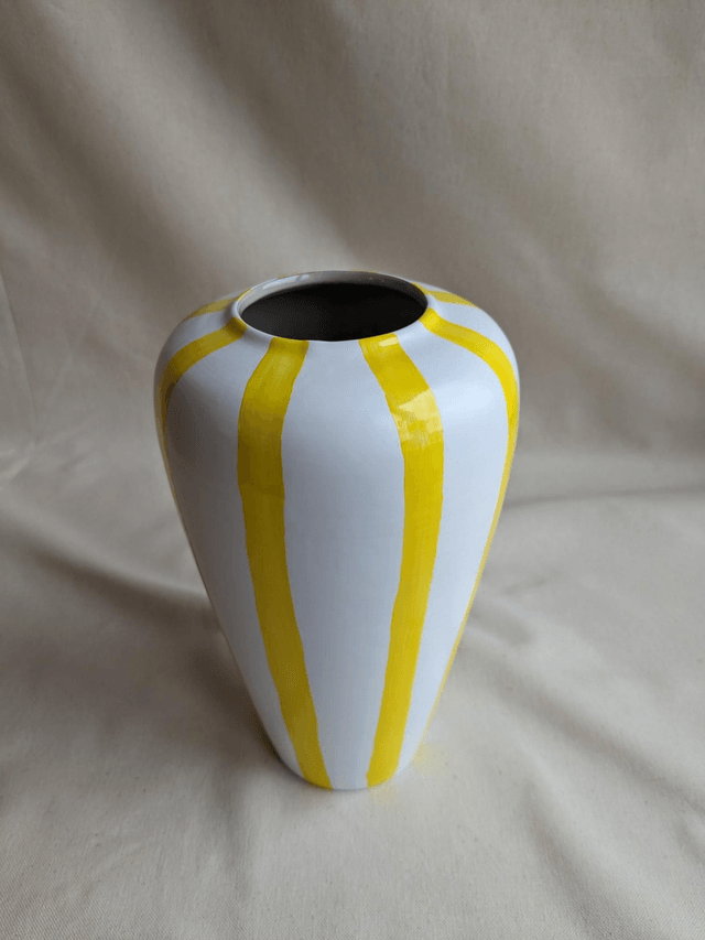 Vase Clémentine - rayures jaunes