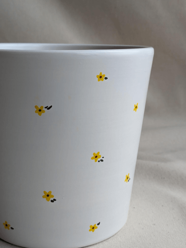 Cache-pot Capucine - fleurs jaunes