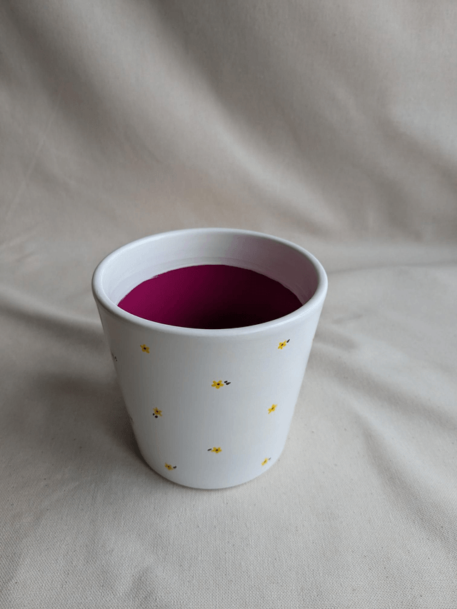 Cache-pot Capucine - fleurs jaunes