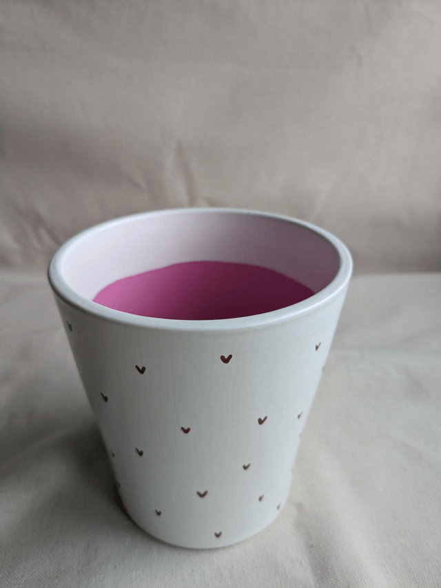 Cache-pot Pilea - cœurs dorés