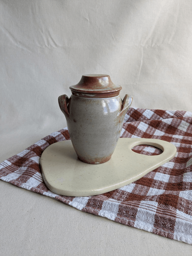 Pot de cuisine ancien en grès