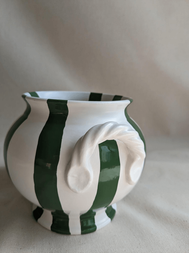 Pot Gaspard - rayures vertes