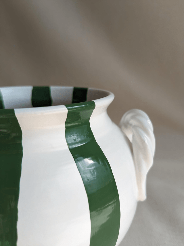 Pot Gaspard - rayures vertes