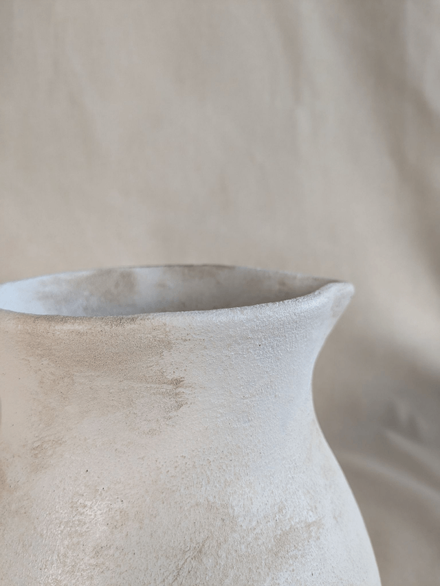 Vase Poly pour fleurs séchées - blanc rustique
