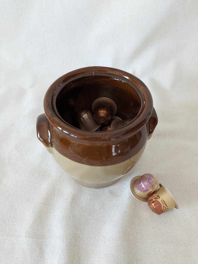 Pot en grès - poubelle de table