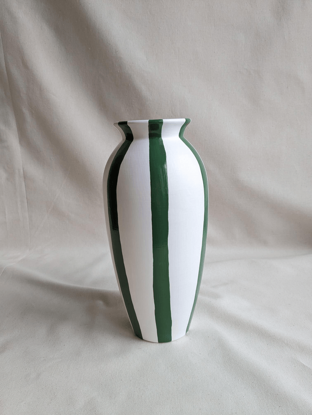 Vase Luna - rayures vertes