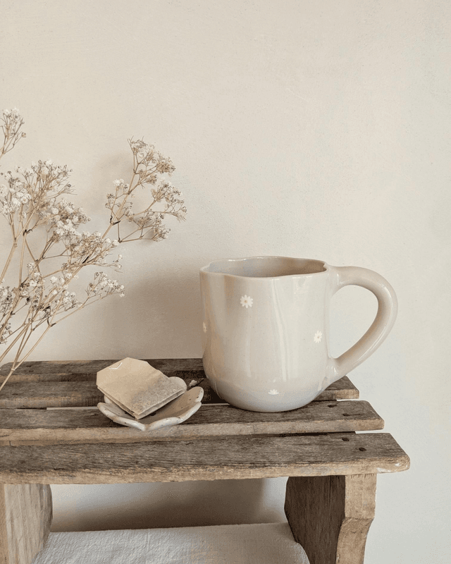 Grande tasse Marguerite - grès blanc