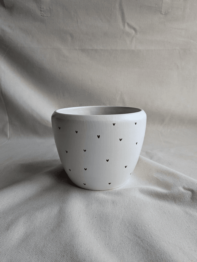 Cache-pot Aloe - cœurs bruns