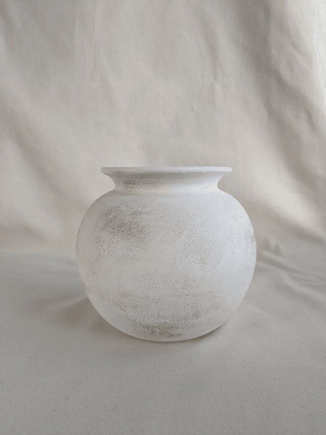 Vase Aria pour fleurs séchées - blanc rustique